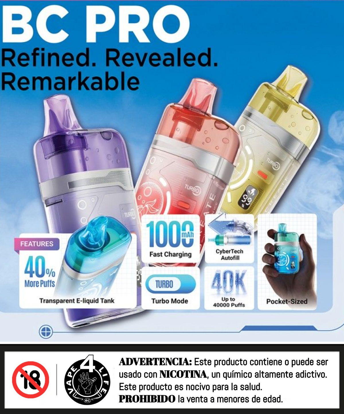 EBCREATE BC PRO 40K puffs 5% nic.