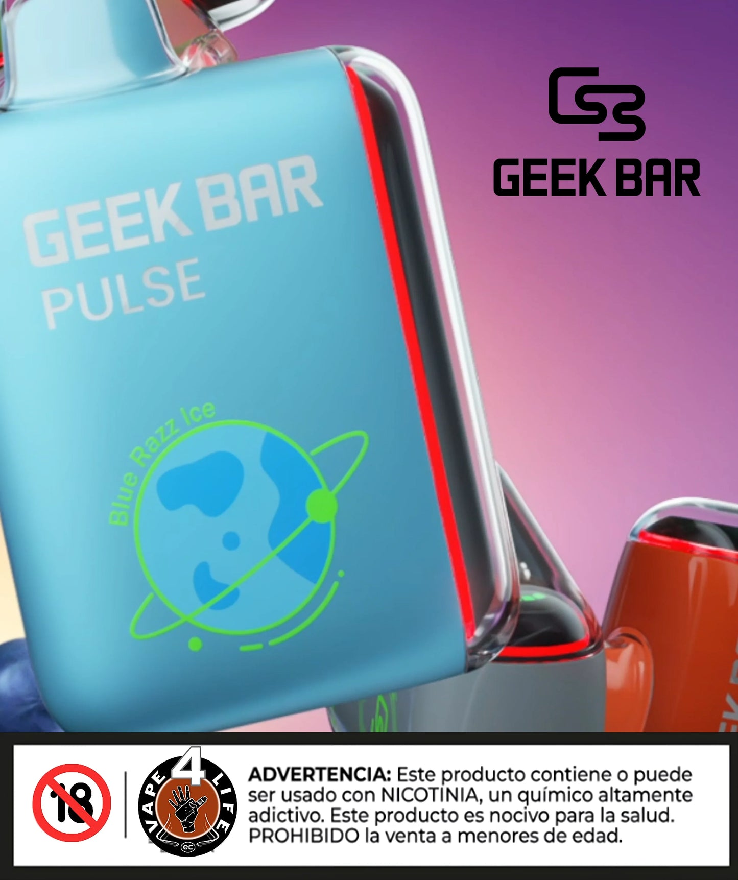 GEEKBAR PULSE 15k puffs 5% nic. - Vape4Life - Distribuidor Mayorista Ecuador