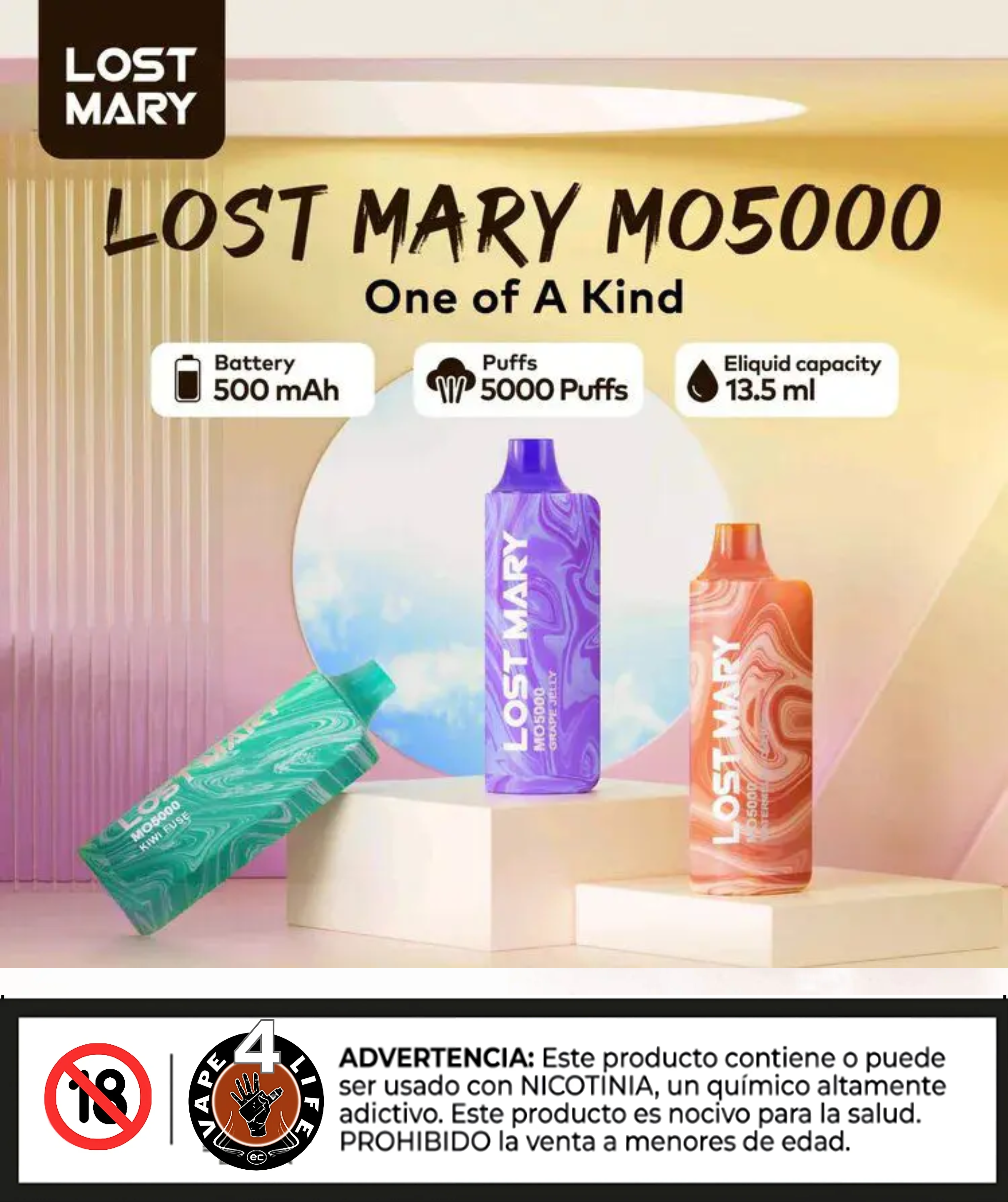 LOST MARY MO5000 5K puffs 5% nic. – Vape4Life Mayorista