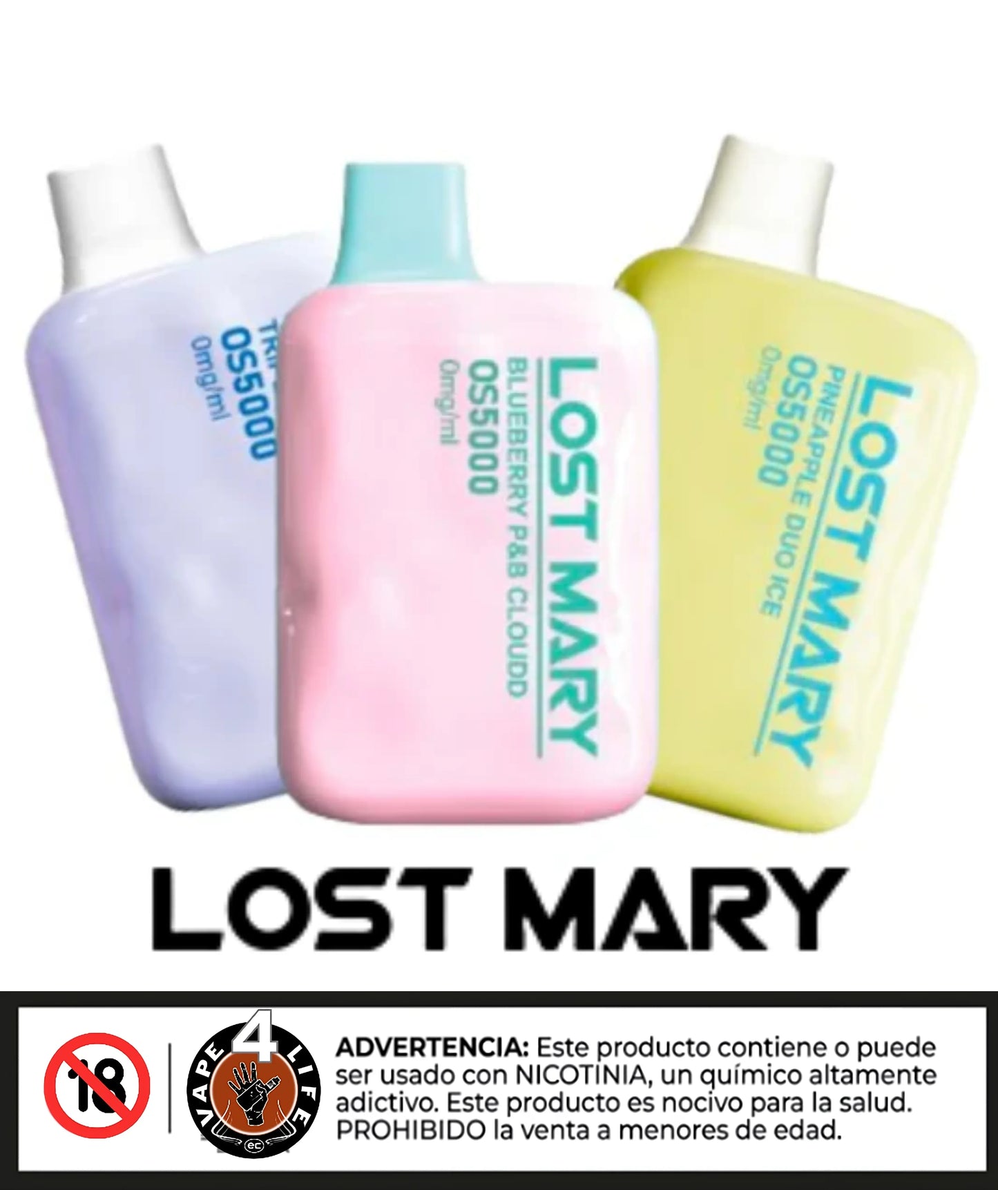 LOST MARY OS5000 ZERO 5k puffs 0% nic. - Vape4Life - Distribuidor Mayorista Ecuador