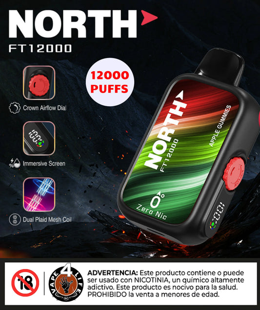 NORTH FT12000 12k puffs 5% nic. - Vape4Life - Distribuidor Mayorista Ecuador