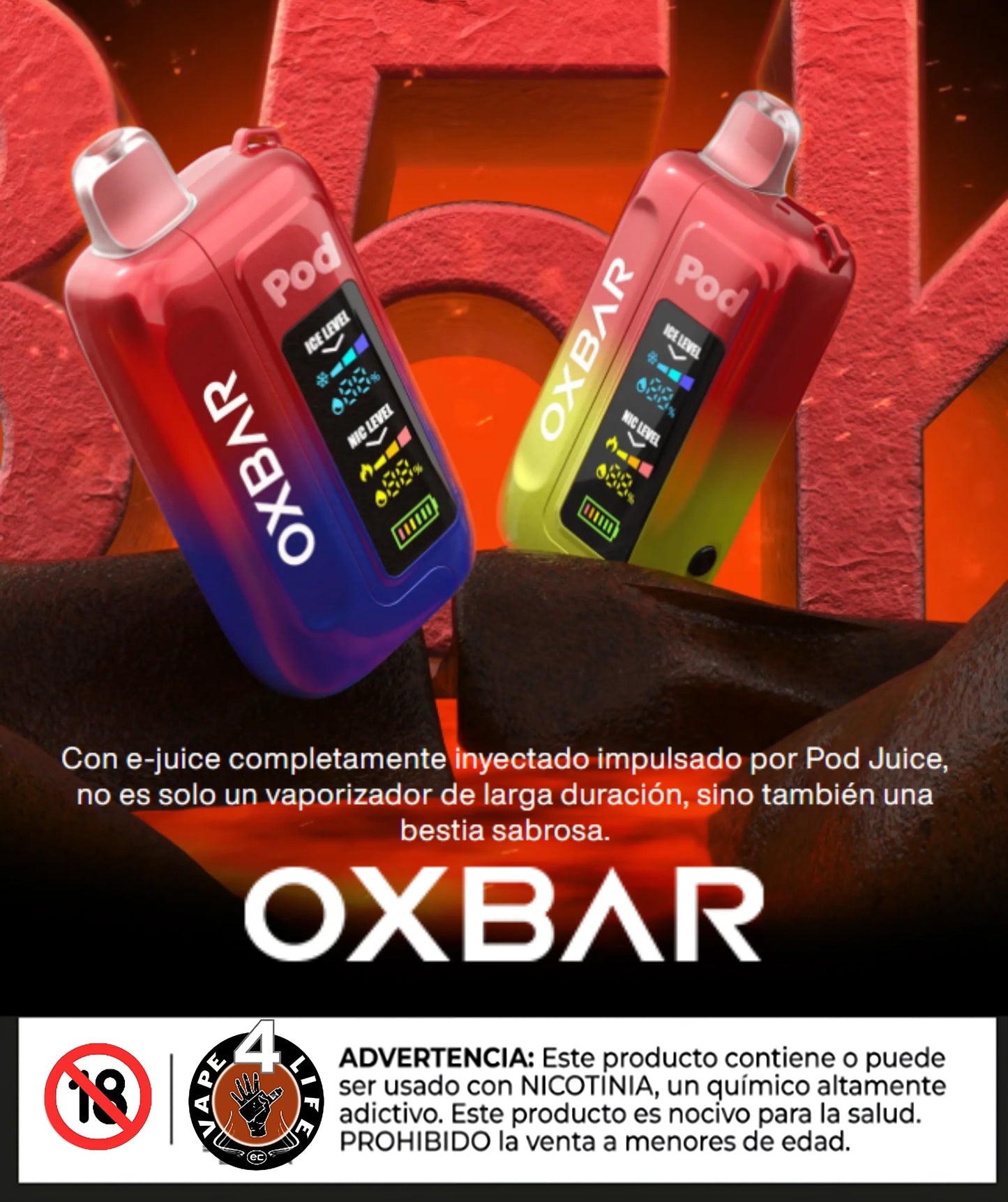 OXBAR ICENIC PODJUICE 35k puffs 5% nic. - Vape4Life - Distribuidor Mayorista Ecuador
