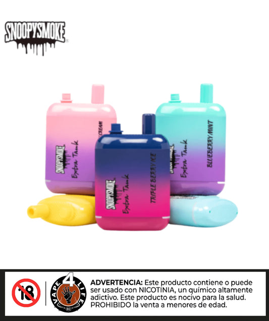 SNOOPYSMOKE EXTRA TANK 15k puffs 5% nic. - Vape4Life - Distribuidor Mayorista Ecuador