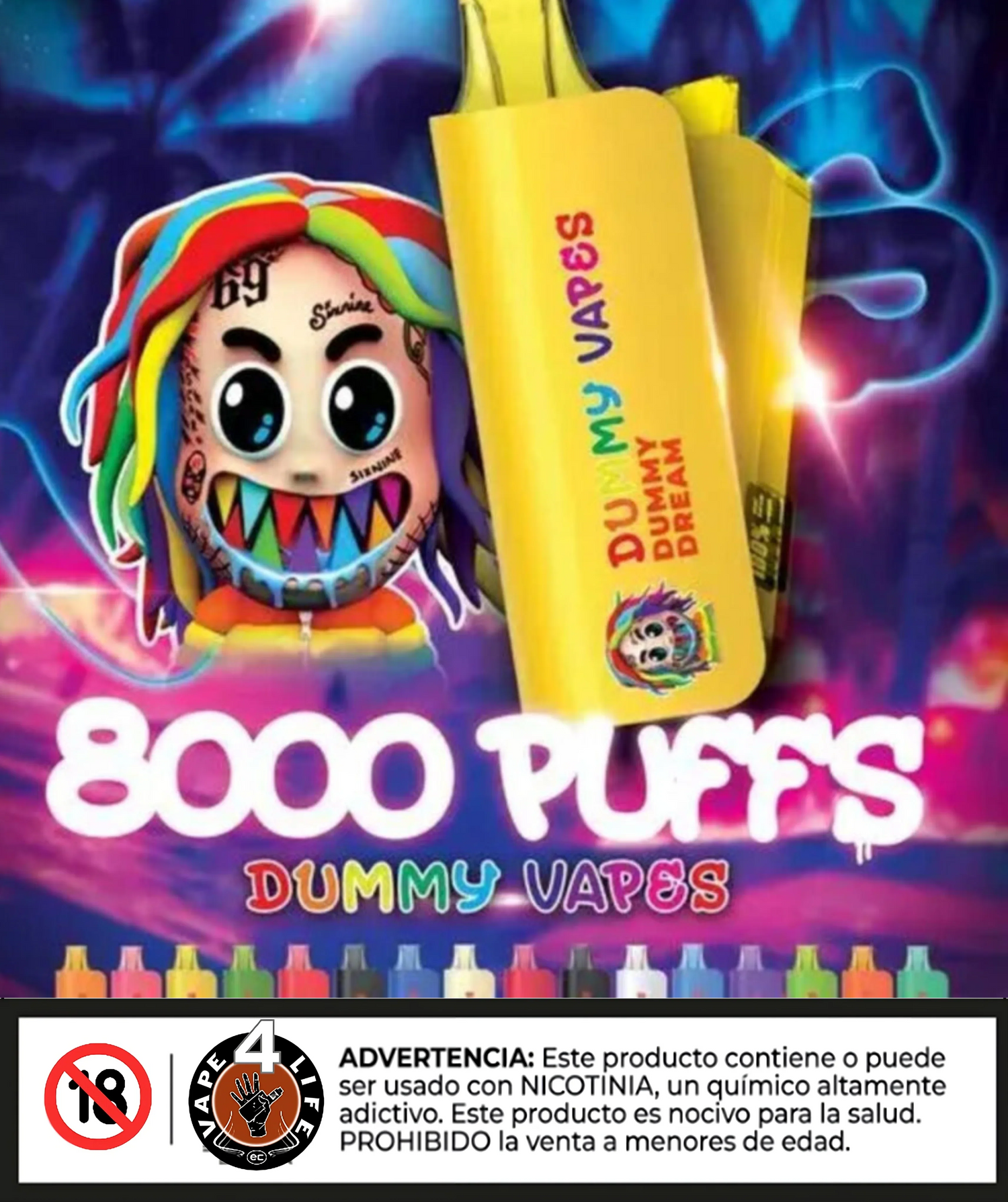 DUMMY VAPES 8k puffs 5% nic. - Vape4Life - Distribuidor Mayorista Ecuador