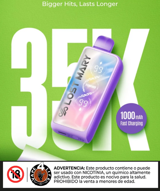 LOSTMARY TURBO MT35K puffs 5% nic.