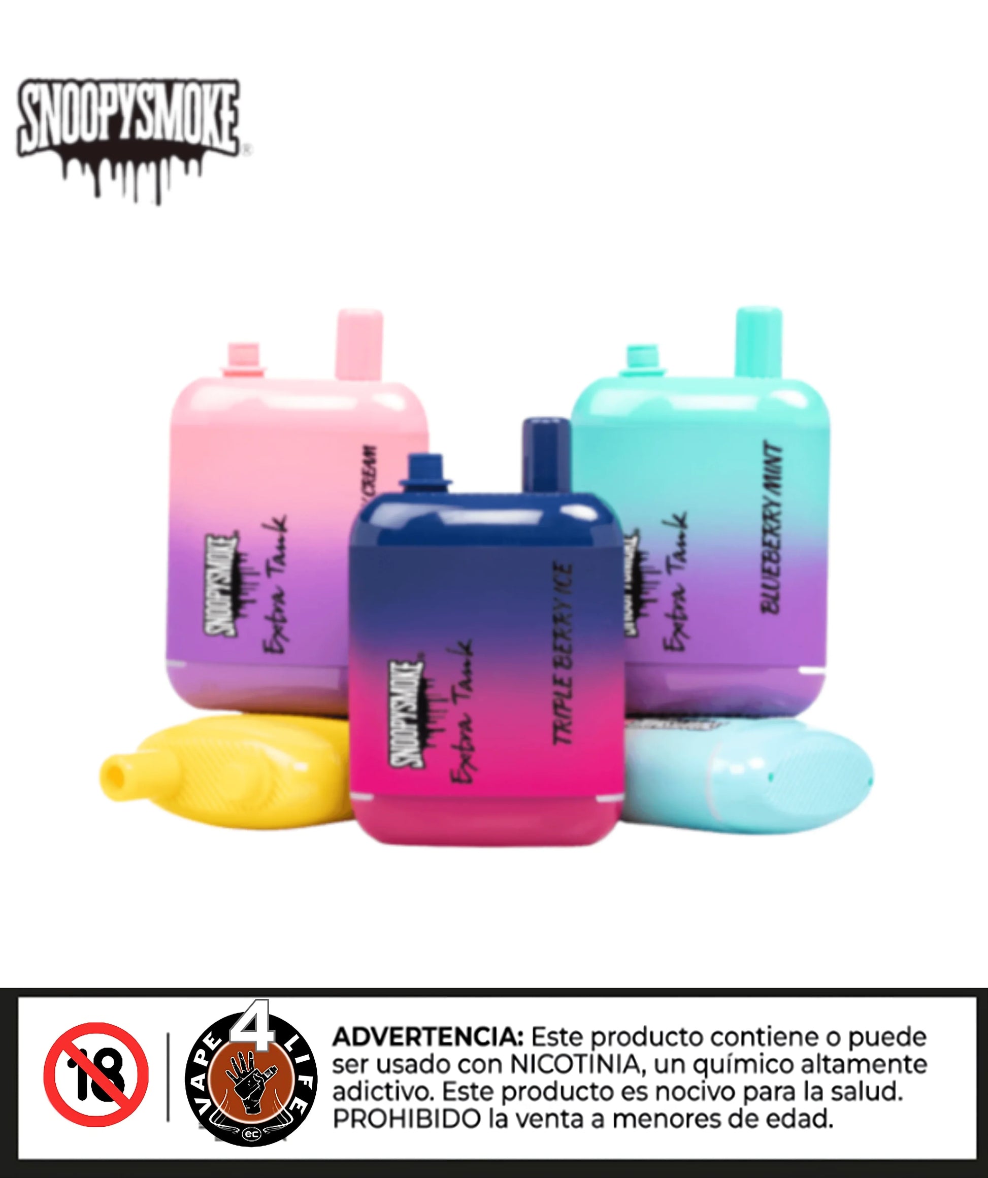 SNOOPYSMOKE EXTRA TANK 15k puffs 5% nic. - Vape4Life - Distribuidor Mayorista Ecuador